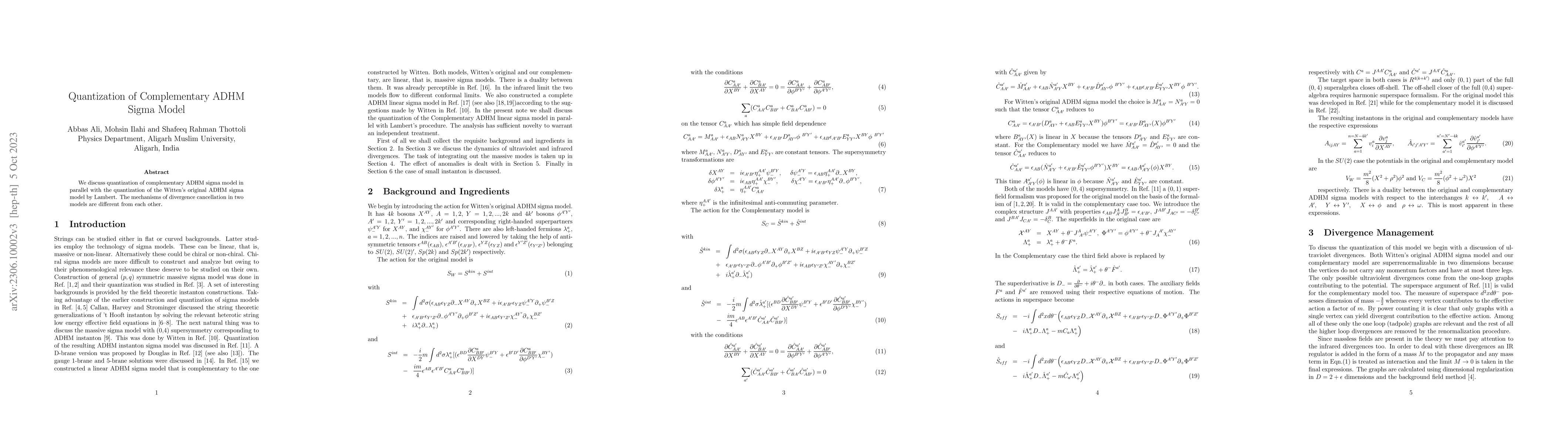 Thumbnail for Quantization of Complementary ADHM Sigma Model