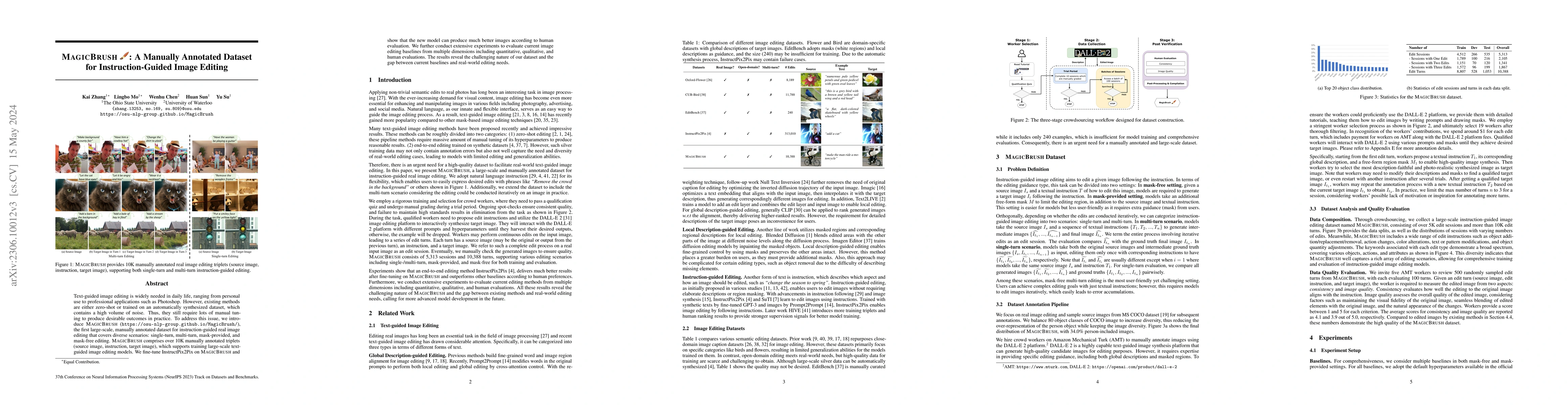 Thumbnail for MagicBrush: A Manually Annotated Dataset for Instruction-Guided Image
  Editing