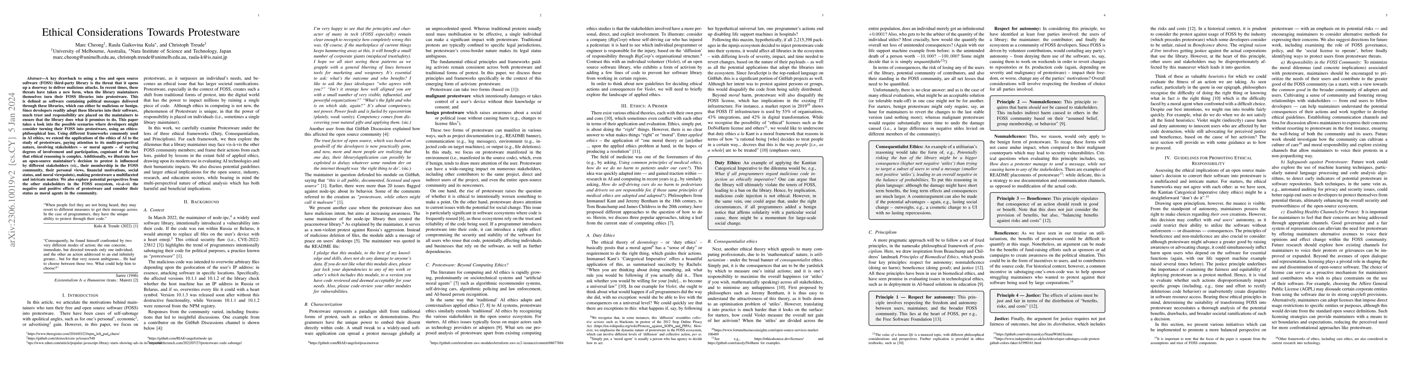 Thumbnail for Ethical Considerations Towards Protestware