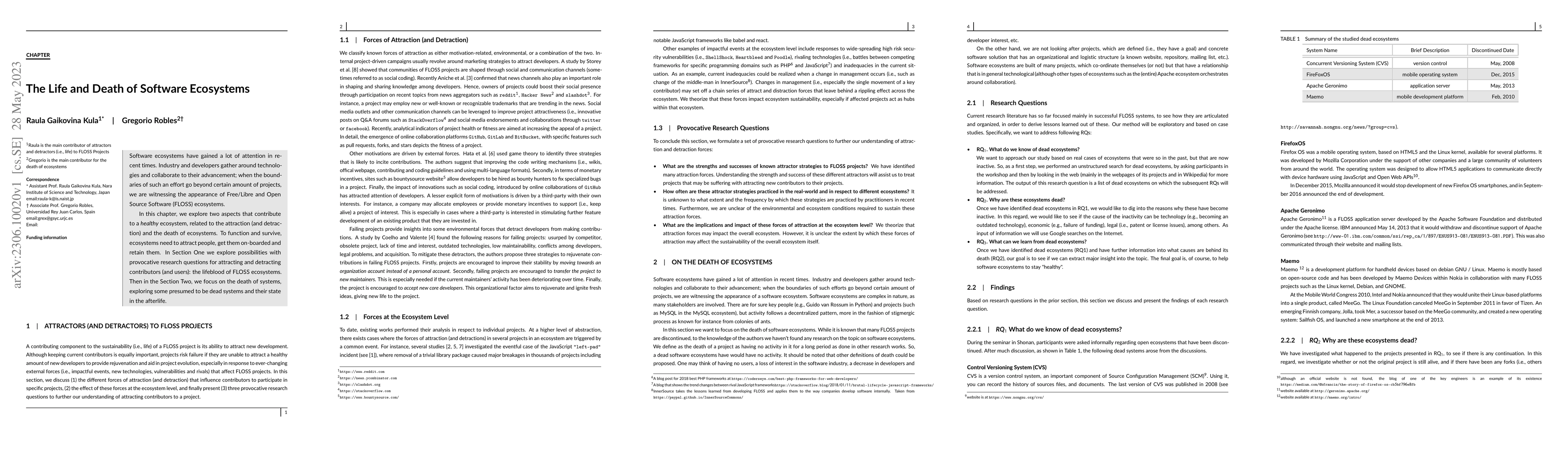 Thumbnail for The Life and Death of Software Ecosystems