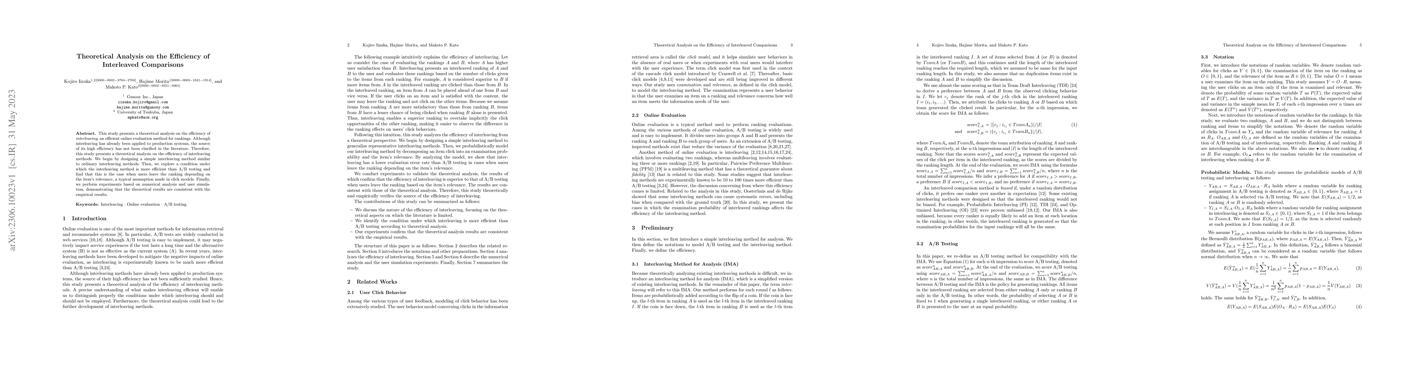 Thumbnail for Theoretical Analysis on the Efficiency of Interleaved Comparisons