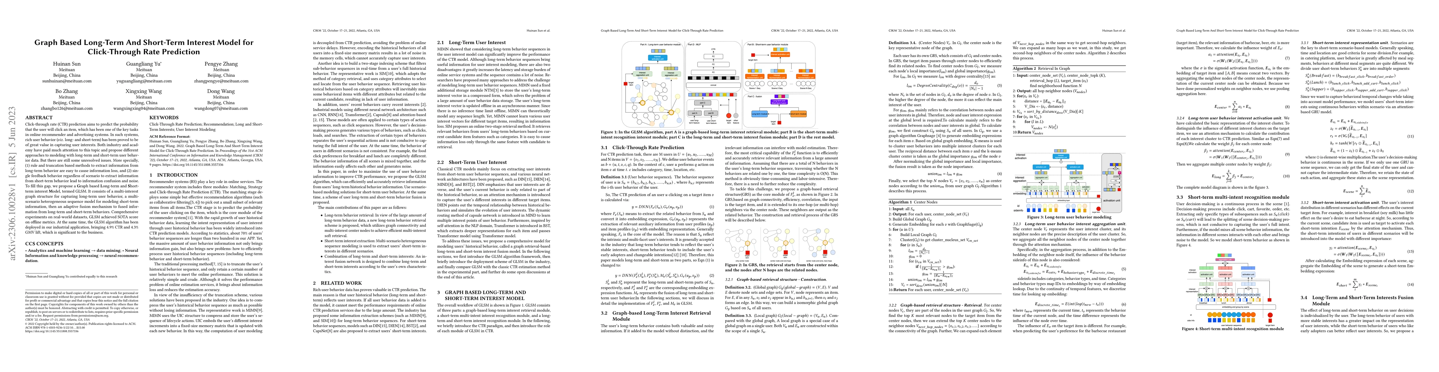 Thumbnail for Graph Based Long-Term And Short-Term Interest Model for Click-Through
  Rate Prediction