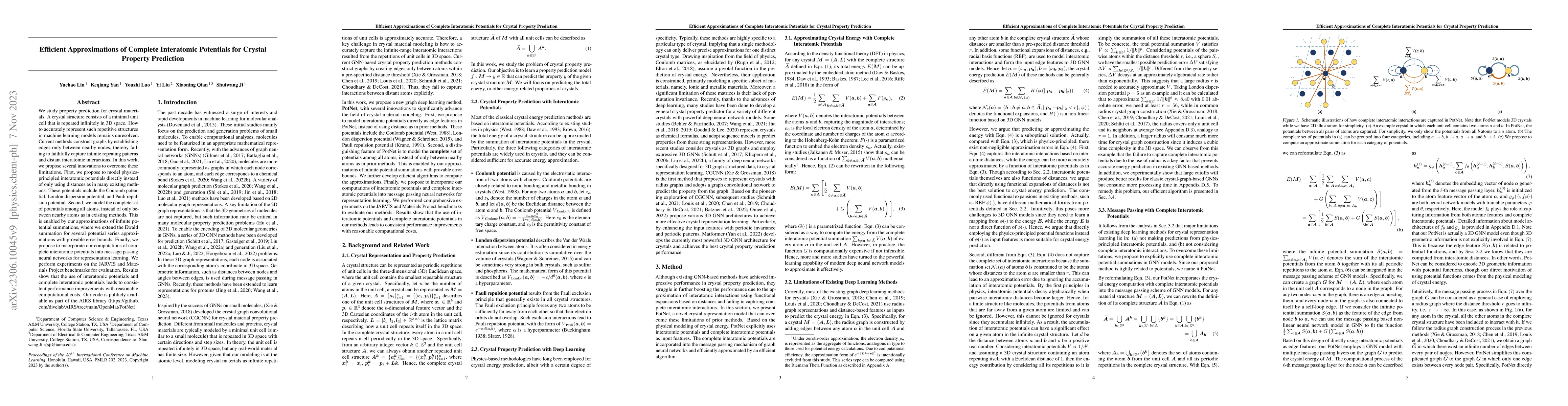 Thumbnail for Efficient Approximations of Complete Interatomic Potentials for Crystal
  Property Prediction