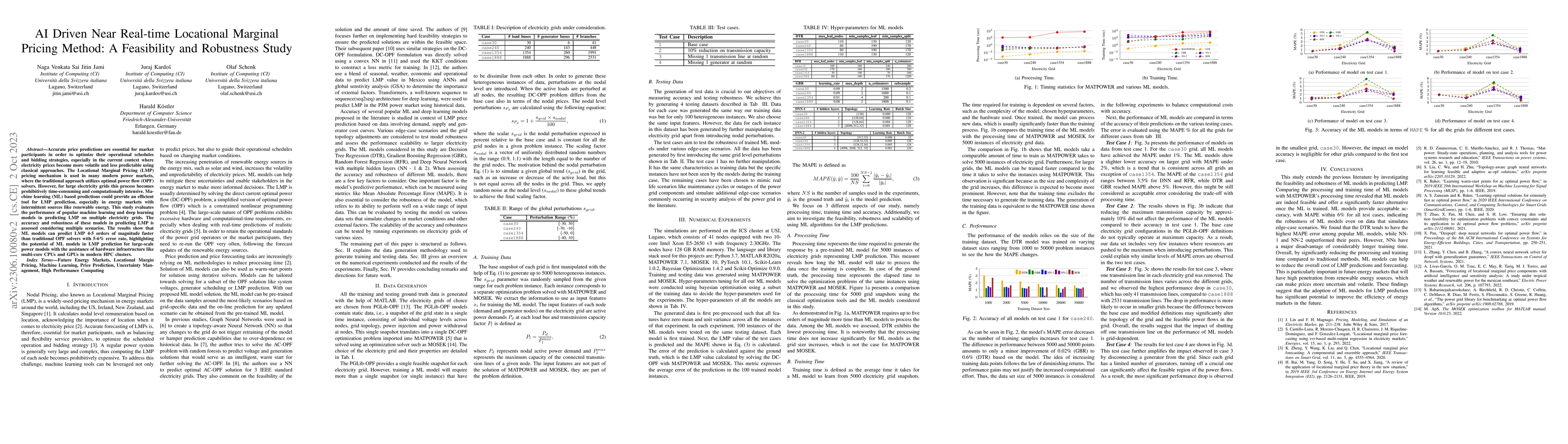 Thumbnail for AI Driven Near Real-time Locational Marginal Pricing Method: A
  Feasibility and Robustness Study