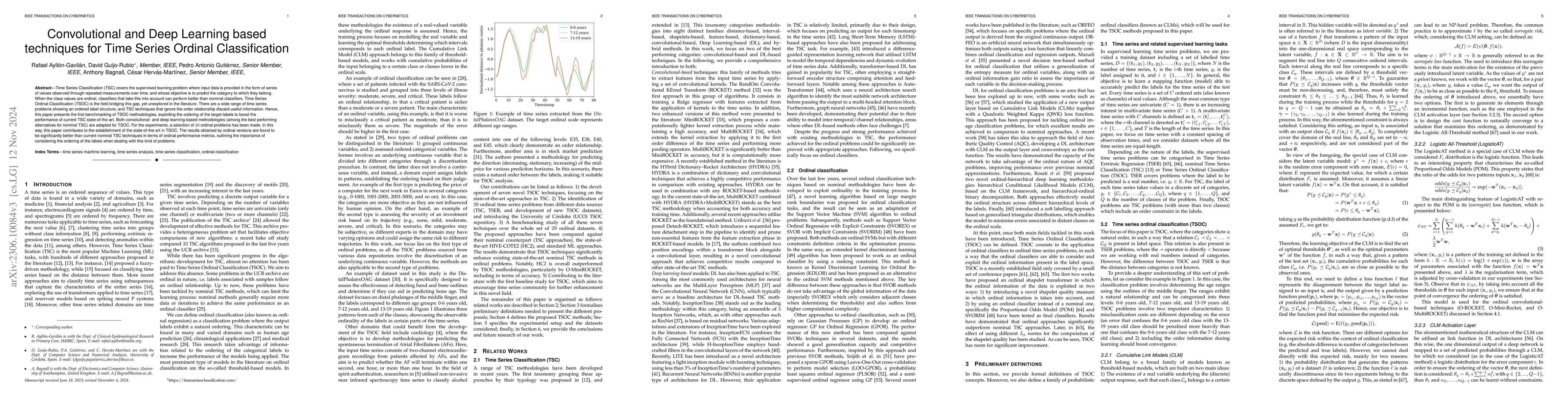Thumbnail for Convolutional and Deep Learning based techniques for Time Series Ordinal
  Classification