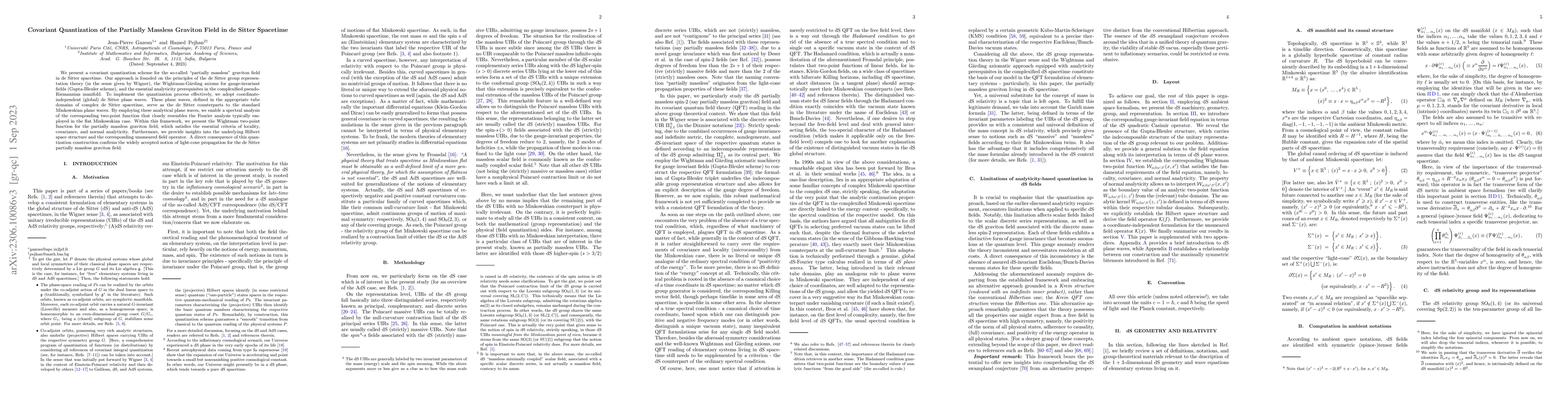 Thumbnail for Covariant Quantization of the Partially Massless Graviton Field in de
  Sitter Spacetime