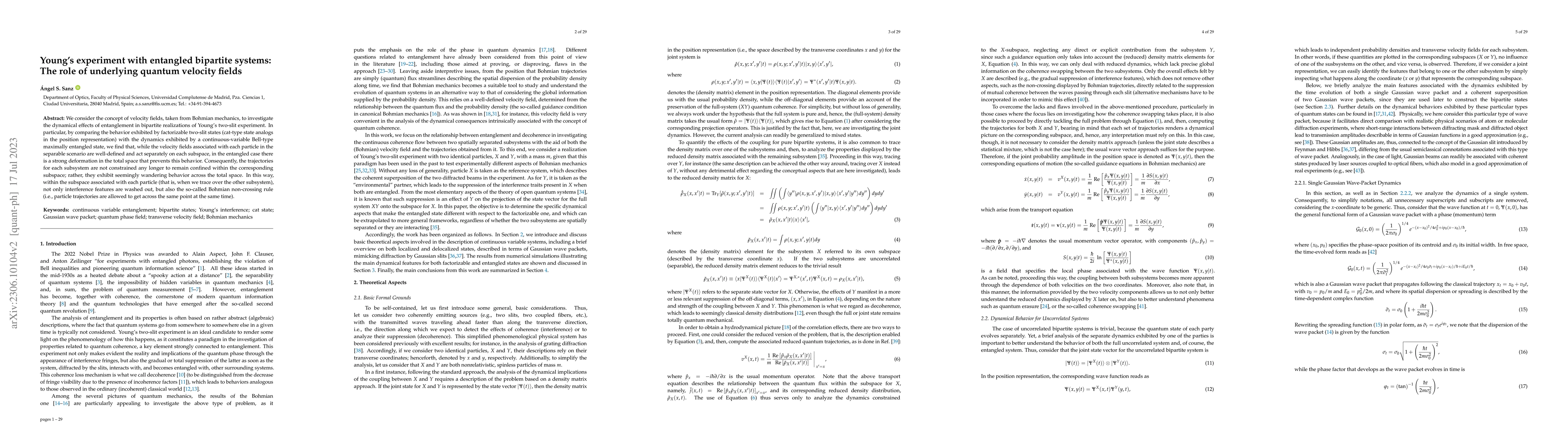 Thumbnail for Young's experiment with entangled bipartite systems: The role of
  underlying quantum velocity fields