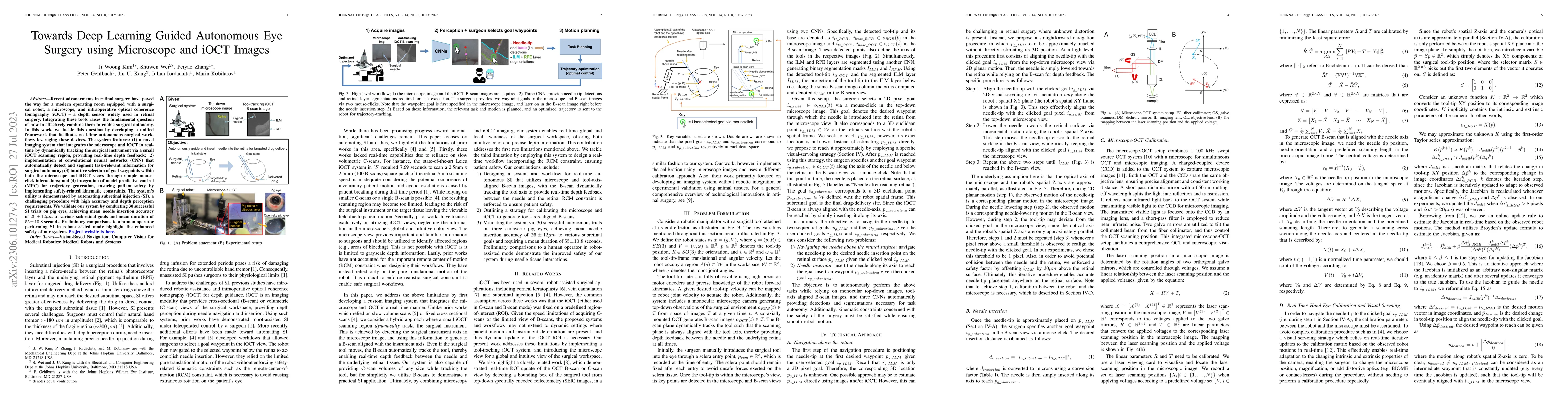 Thumbnail for Towards Deep Learning Guided Autonomous Eye Surgery Using Microscope and
  iOCT Images