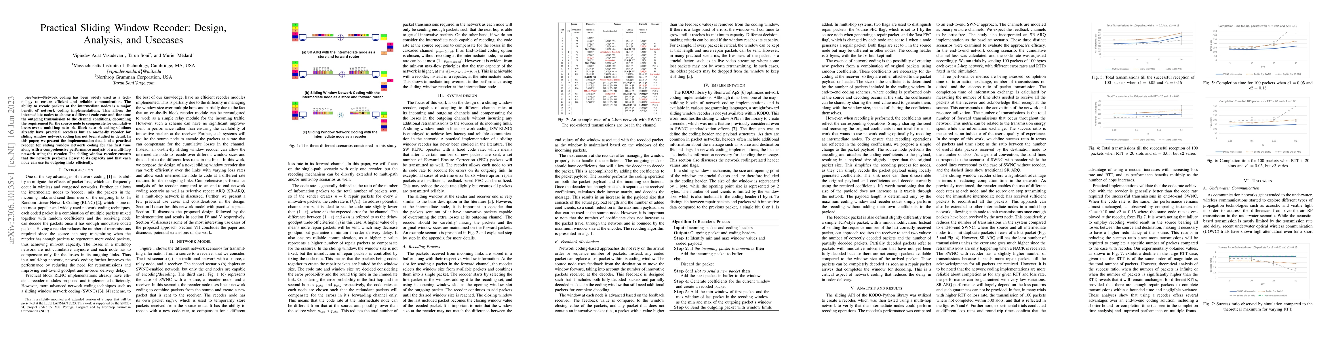 Thumbnail for Practical Sliding Window Recoder: Design, Analysis, and Usecases
