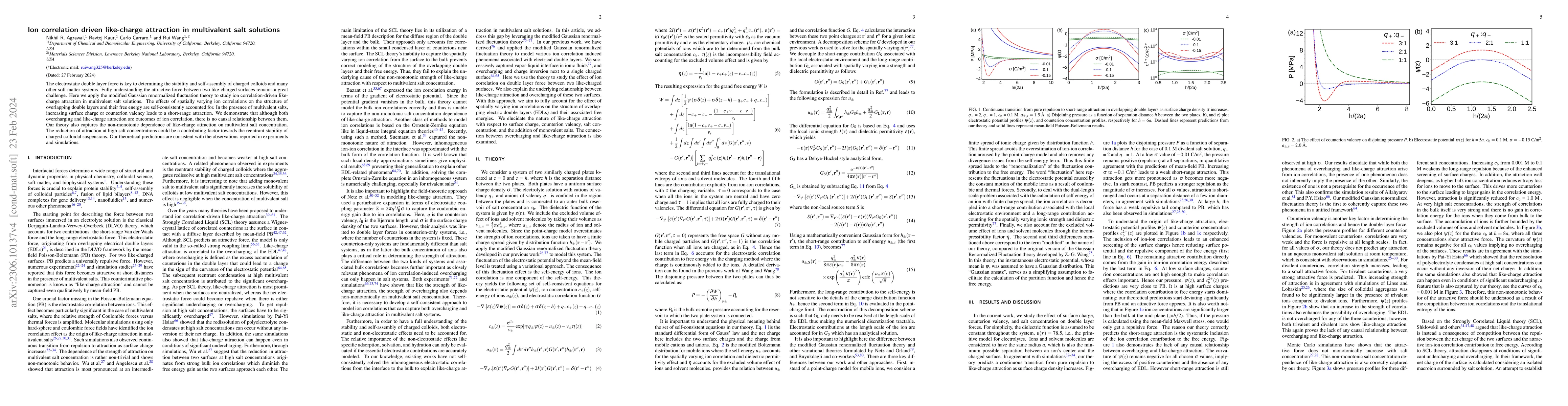 Thumbnail for Ion correlation driven like-charge attraction in multivalent salt
  solutions