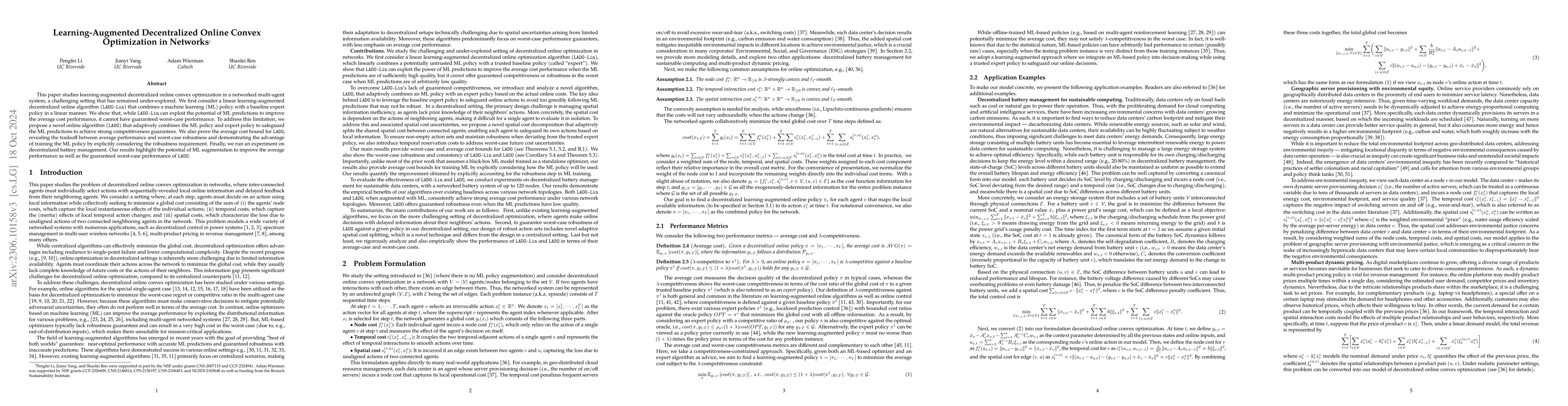 Thumbnail for Learning-Augmented Decentralized Online Convex Optimization in Networks