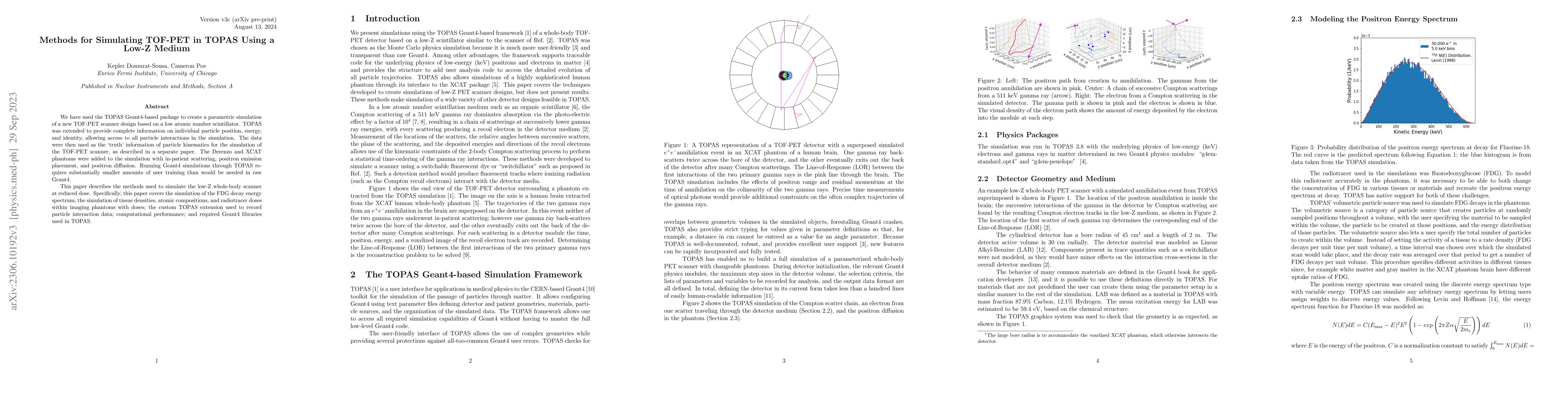 Thumbnail for Methods for Simulating TOF-PET in TOPAS Using a Low-Z Medium