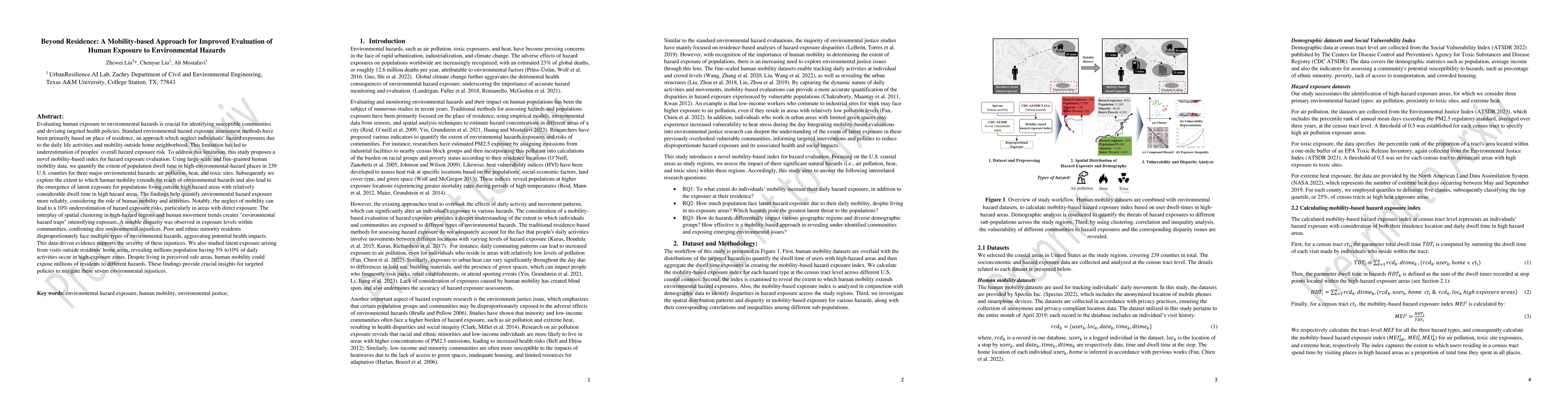 Thumbnail for Beyond Residence: A Mobility-based Approach for Improved Evaluation of
  Human Exposure to Environmental Hazards