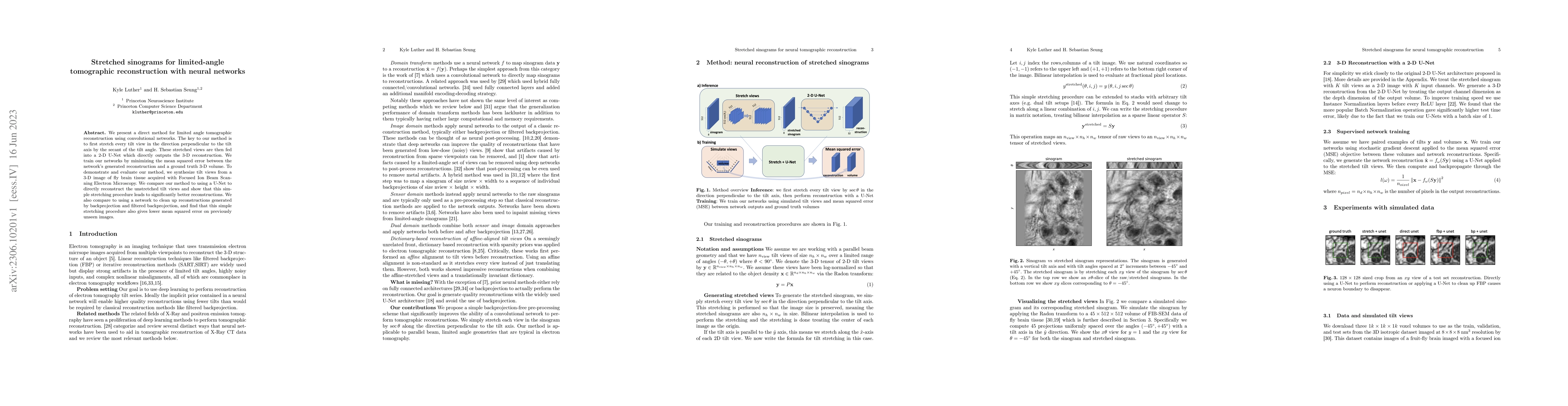 Thumbnail for Stretched sinograms for limited-angle tomographic reconstruction with
  neural networks