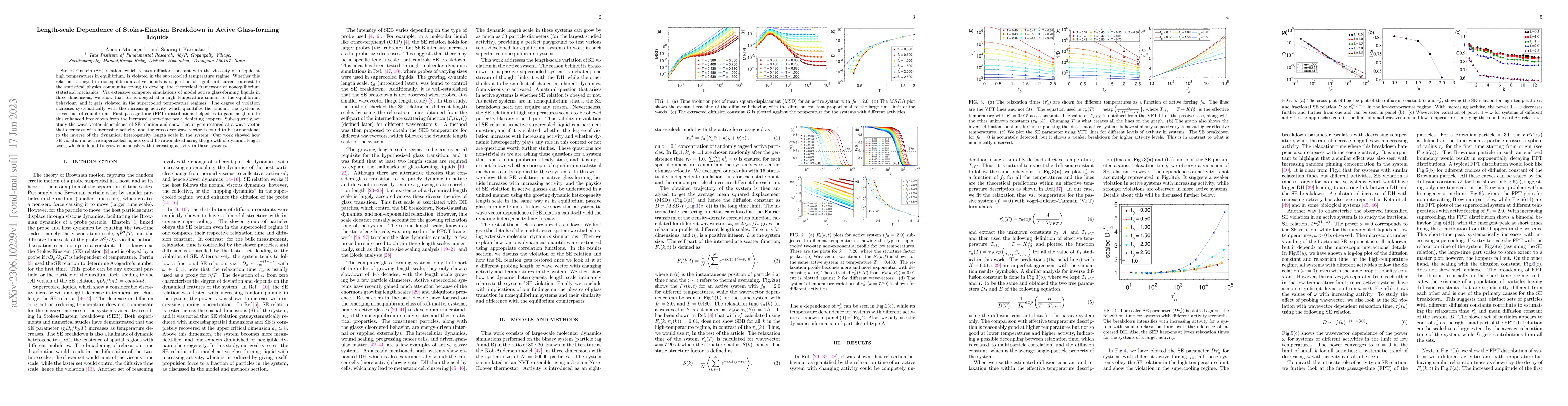 Thumbnail for Length-scale Dependence of Stokes-Einstien Breakdown in Active
  Glass-forming Liquids