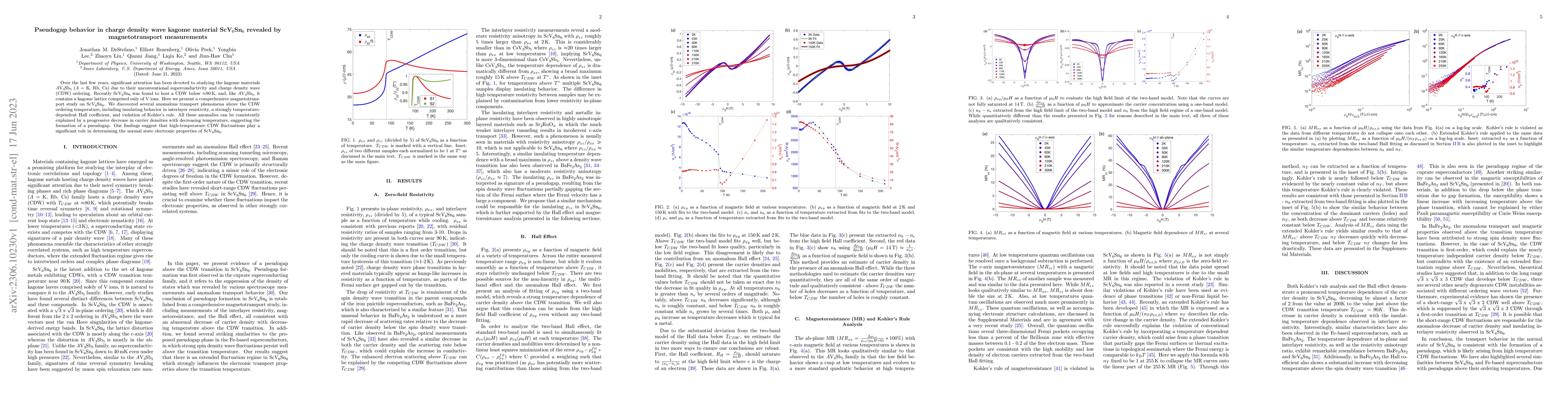 Thumbnail for Pseudogap behavior in charge density wave kagome material ScV$_6$Sn$_6$
  revealed by magnetotransport measurements
