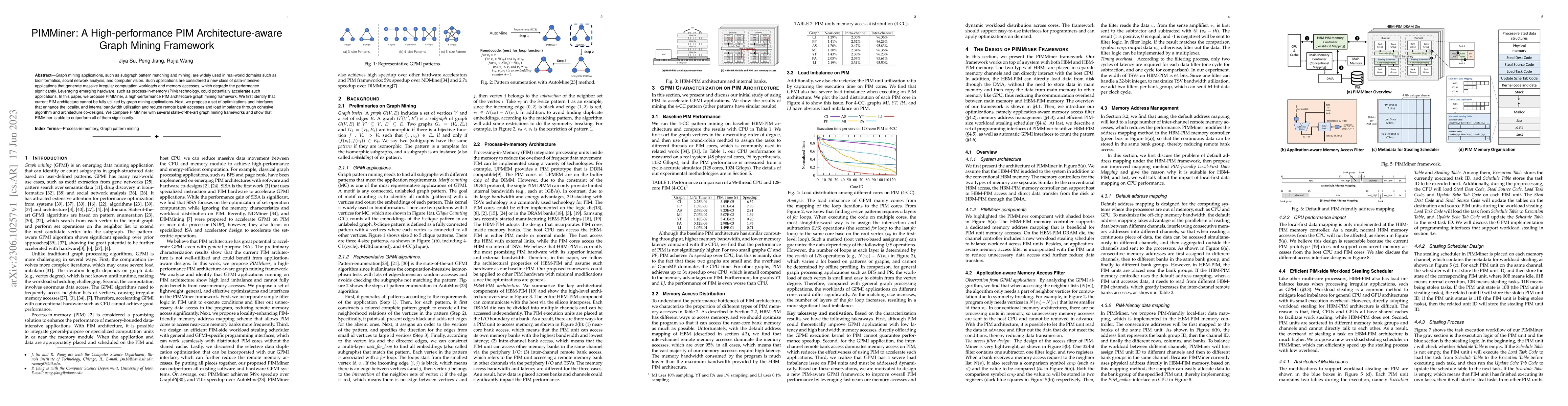 Thumbnail for PIMMiner: A High-performance PIM Architecture-aware Graph Mining
  Framework