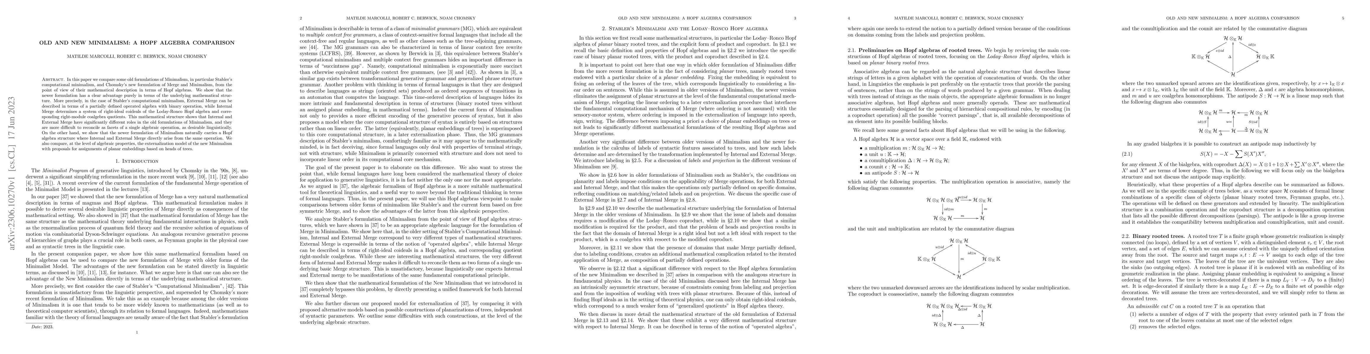 Thumbnail for Old and New Minimalism: a Hopf algebra comparison
