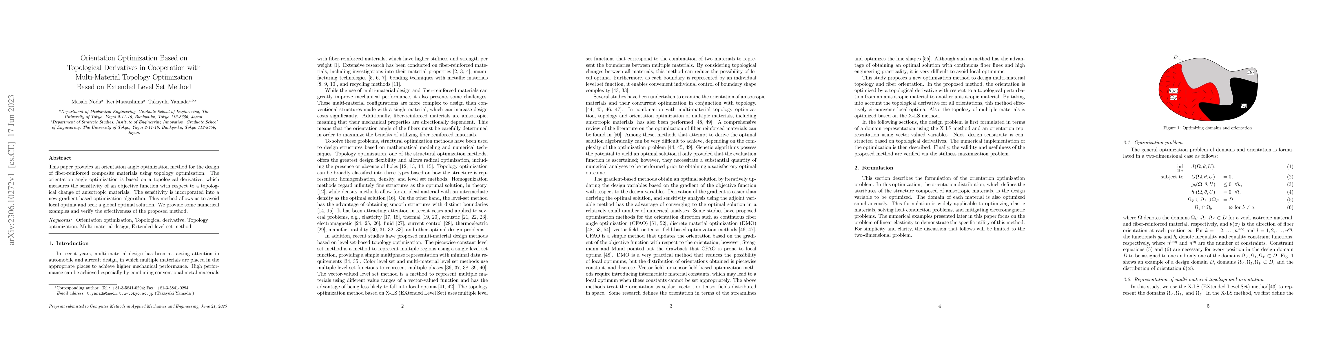Thumbnail for Orientation Optimization Based on Topological Derivatives in Cooperation
  with Multi-Material Topology Optimization Based on Extended Level Set Method