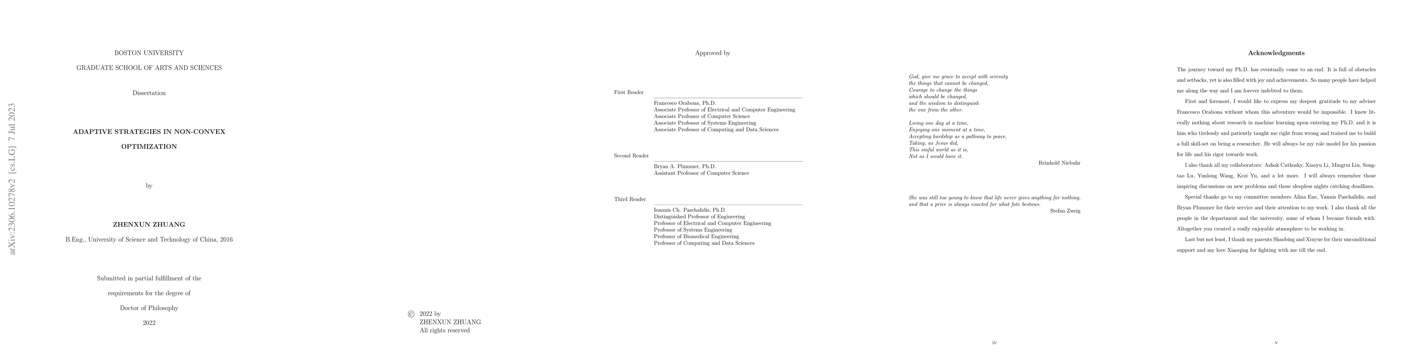 Thumbnail for Adaptive Strategies in Non-convex Optimization