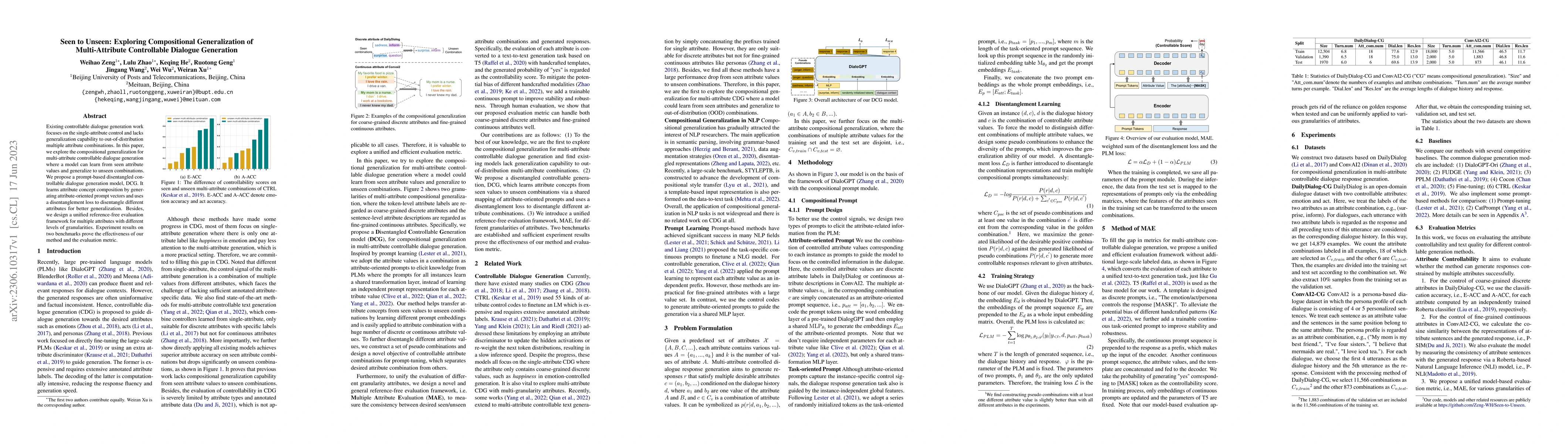 Thumbnail for Seen to Unseen: Exploring Compositional Generalization of
  Multi-Attribute Controllable Dialogue Generation