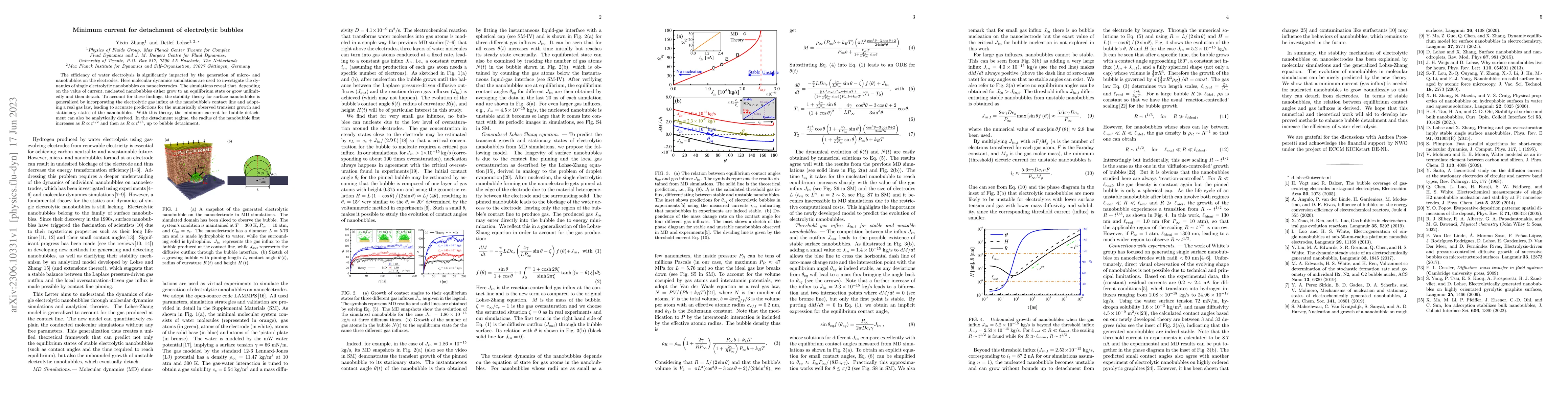 Thumbnail for Minimum current for detachment of electrolytic bubbles