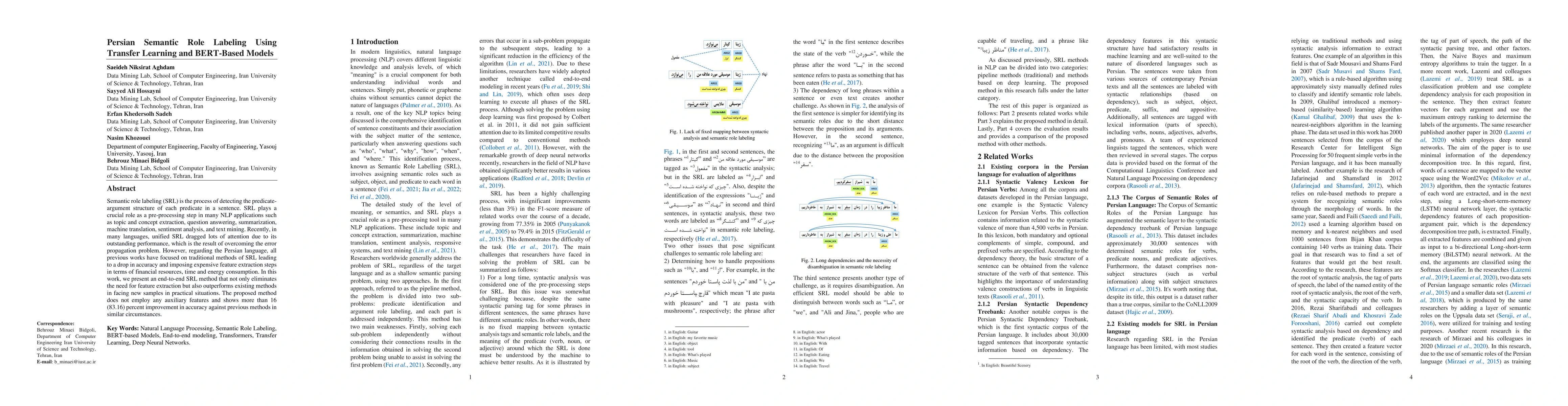 Thumbnail for Persian Semantic Role Labeling Using Transfer Learning and BERT-Based
  Models