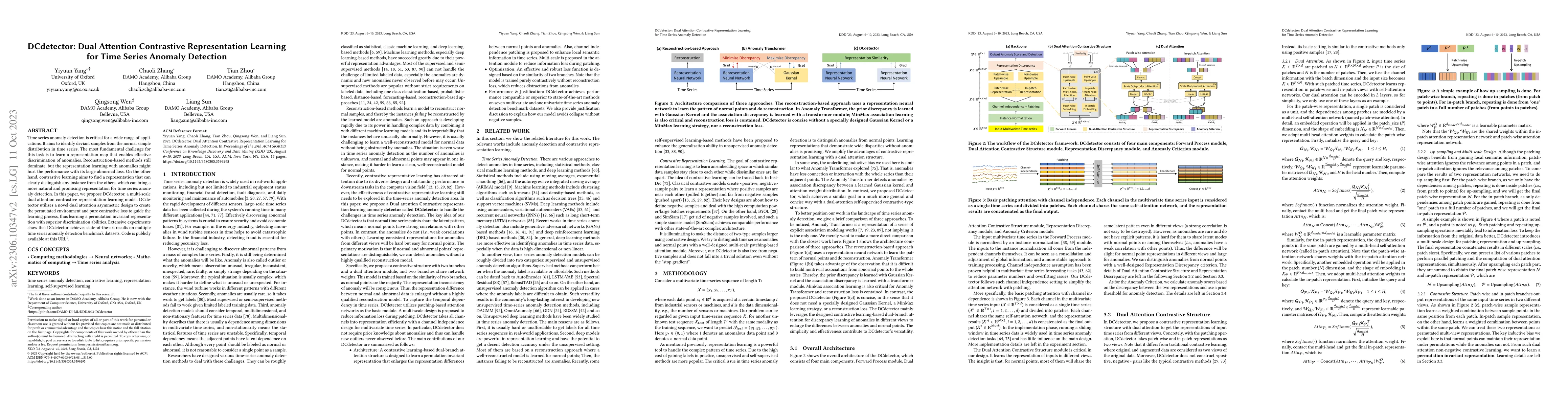 Thumbnail for DCdetector: Dual Attention Contrastive Representation Learning for Time
  Series Anomaly Detection