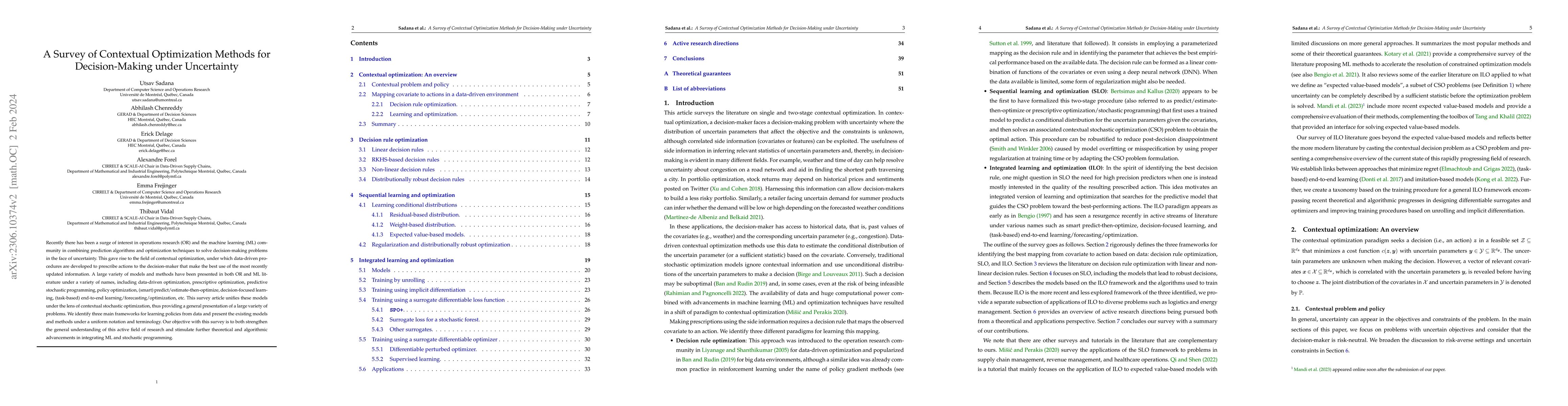 Thumbnail for A Survey of Contextual Optimization Methods for Decision Making under
  Uncertainty