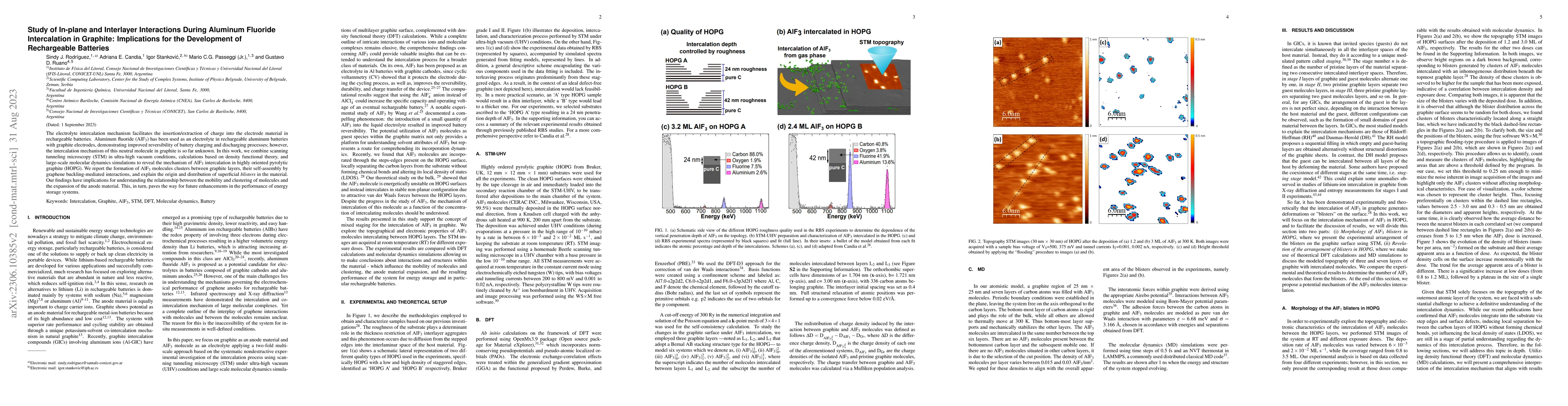 Thumbnail for Study of In-plane and Interlayer Interactions During Aluminum Fluoride
  Intercalation in Graphite: Implications for the Development of Rechargeable
  Batteries