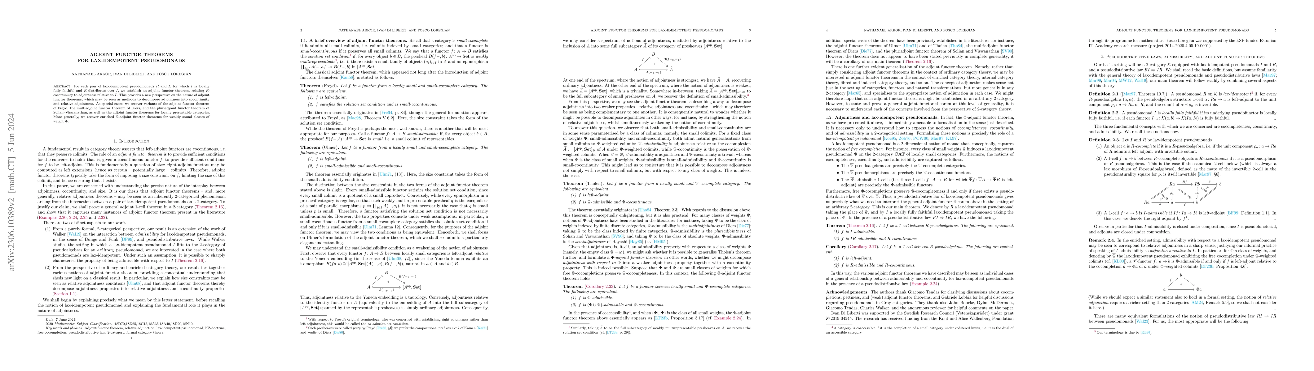 Thumbnail for Adjoint functor theorems for lax-idempotent pseudomonads