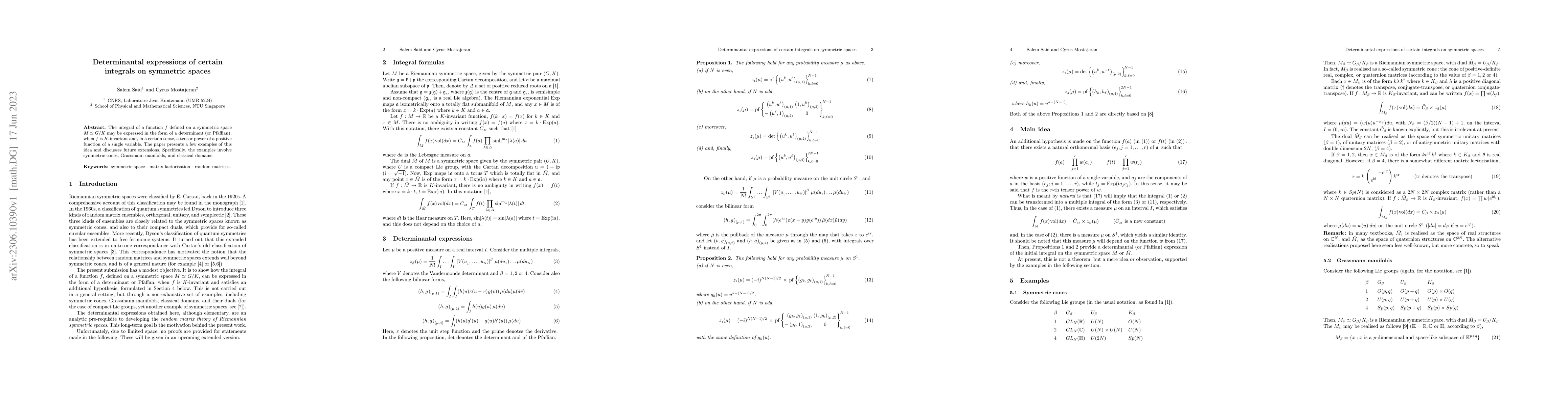 Thumbnail for Determinantal expressions of certain integrals on symmetric spaces