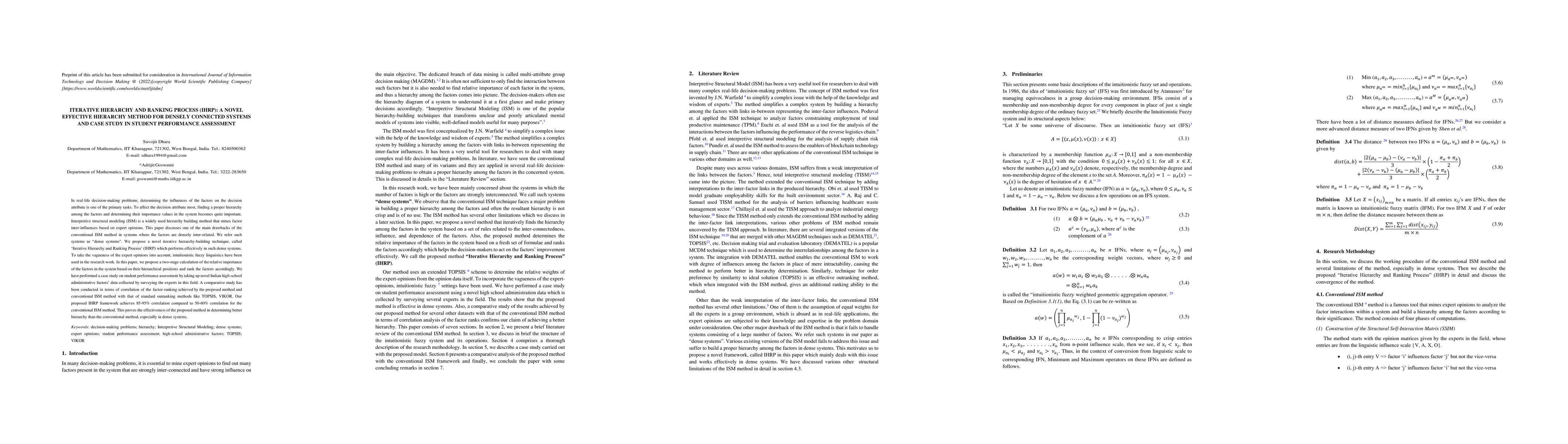 Thumbnail for Iterative Hierarchy and Ranking Process (IHRP): A Novel Effective
  Hierarchy Method for Densely Connected Systems and Case Study in Student
  Performance Assessment
