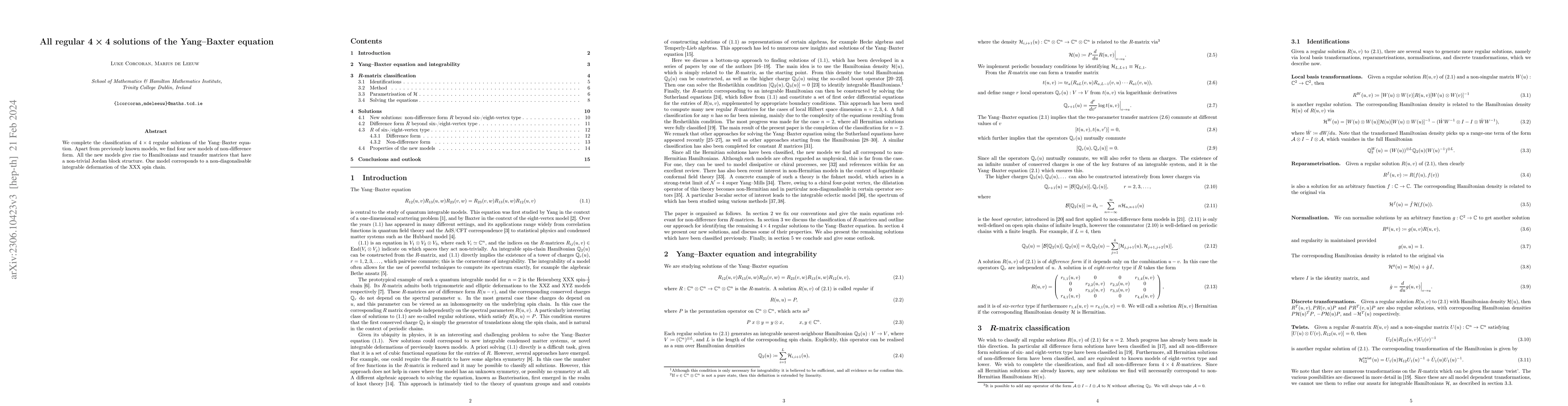 Thumbnail for All regular $4 \times 4$ solutions of the Yang-Baxter equation