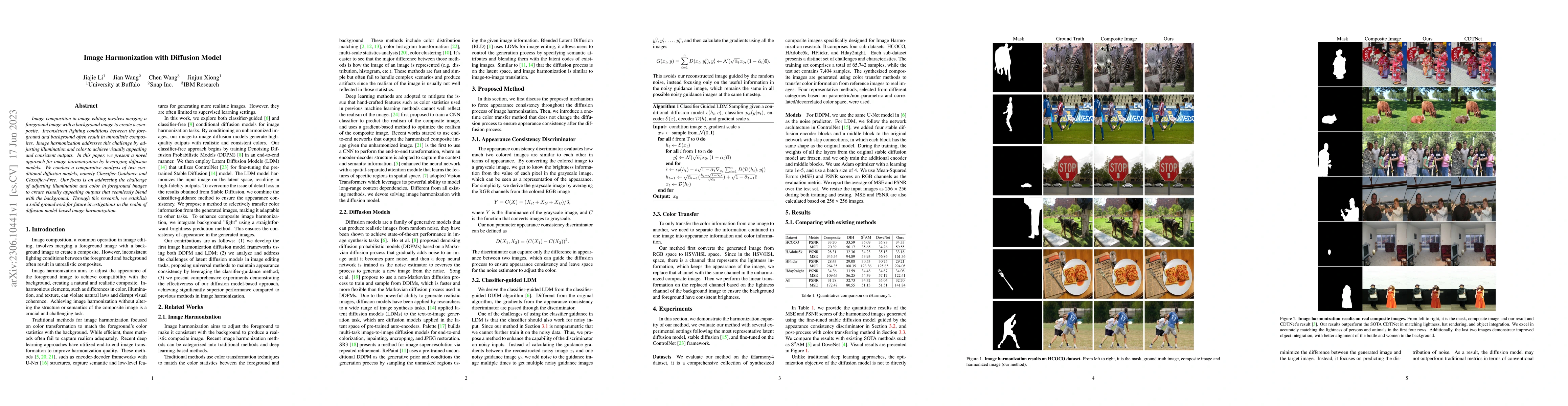 Thumbnail for Image Harmonization with Diffusion Model