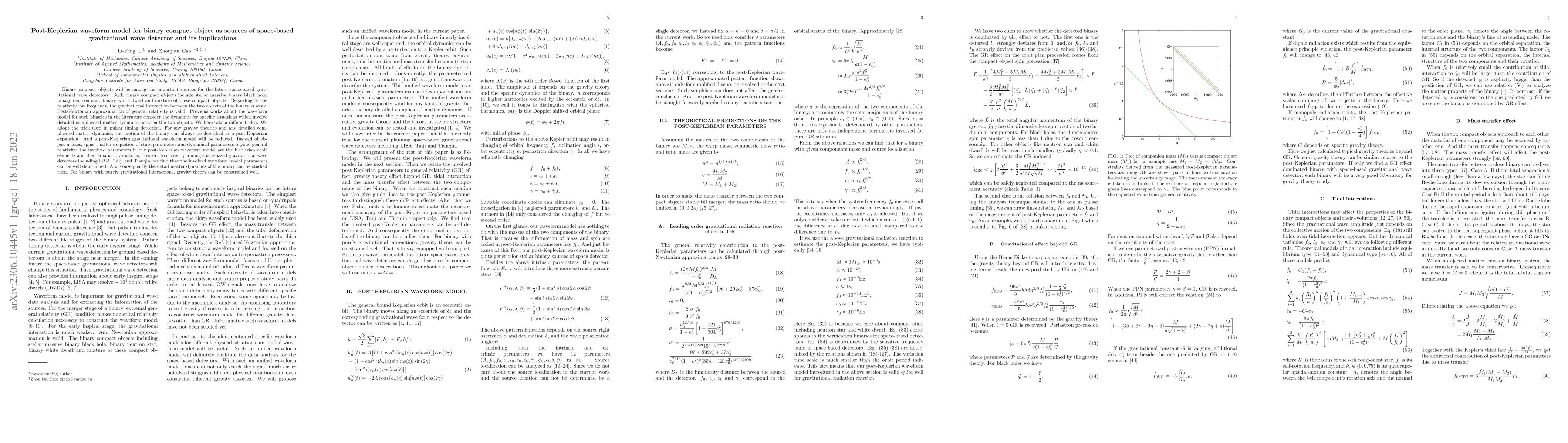 Thumbnail for Post-Keplerian waveform model for binary compact object as sources of
  space-based gravitational wave detector and its implications