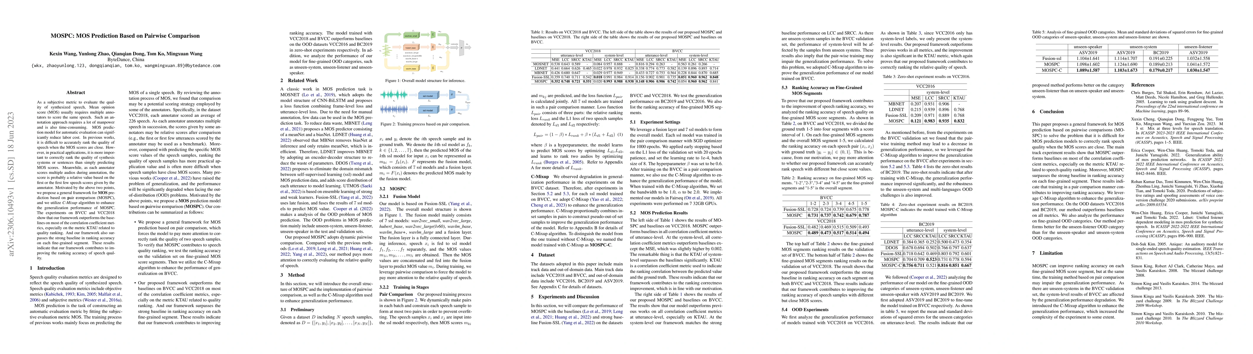 Thumbnail for MOSPC: MOS Prediction Based on Pairwise Comparison