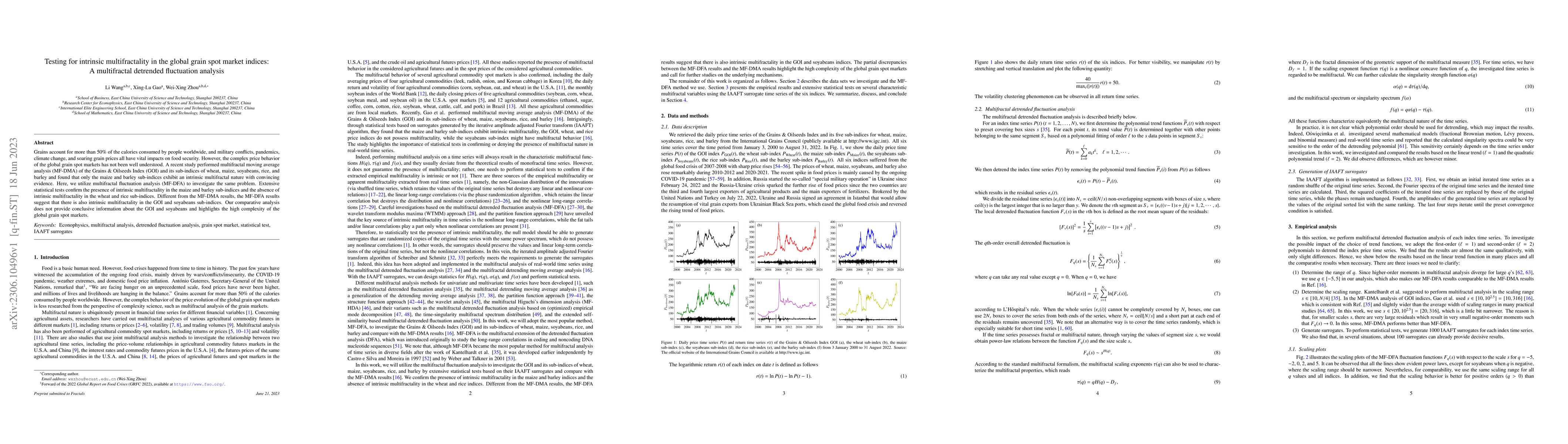 Thumbnail for Testing for intrinsic multifractality in the global grain spot market
  indices: A multifractal detrended fluctuation analysis