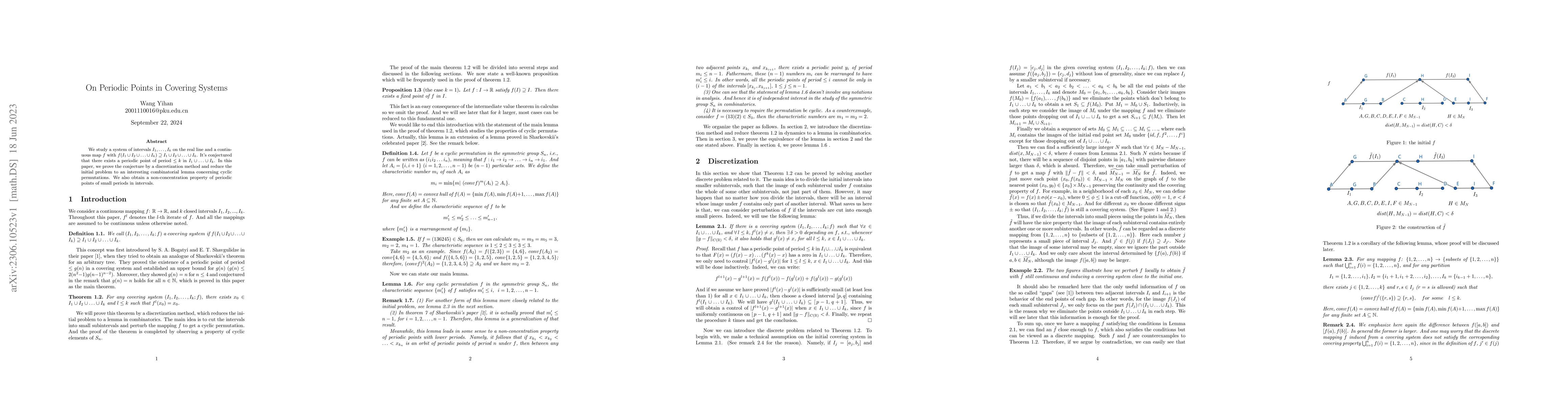 Thumbnail for On Periodic Points in Covering Systems
