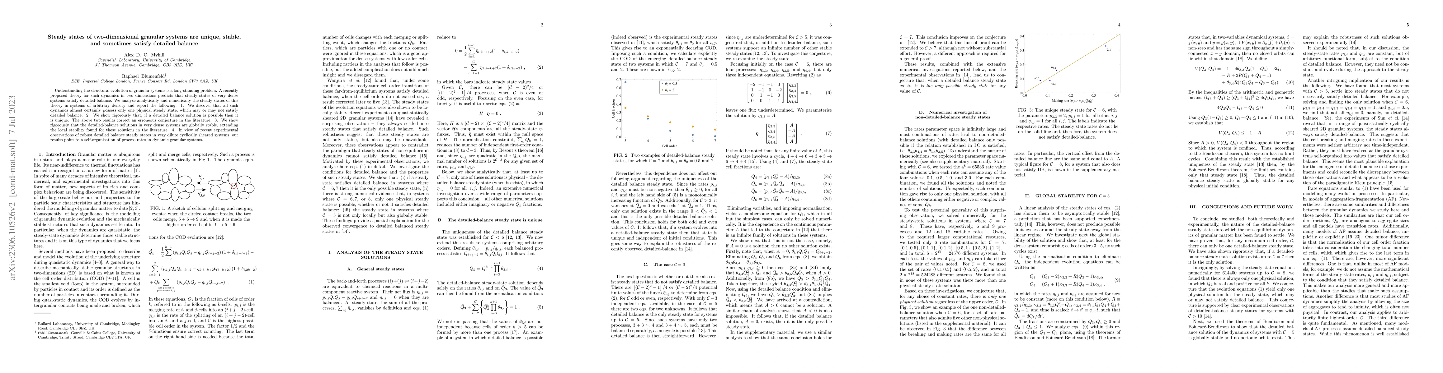 Thumbnail for Steady states of two-dimensional granular systems are unique, stable,
  and sometimes satisfy detailed balance