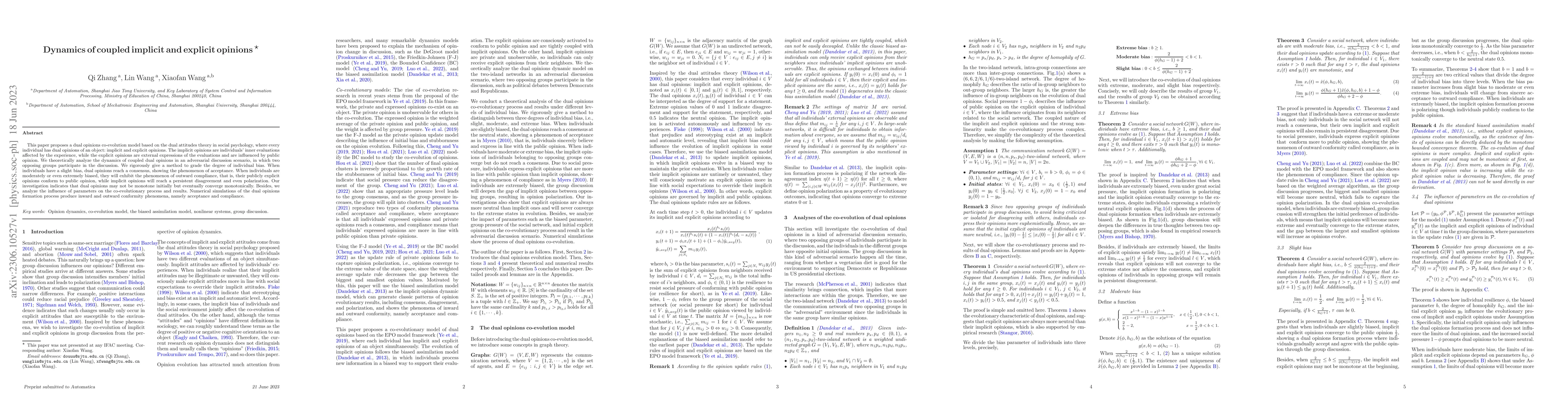 Thumbnail for Dynamics of coupled implicit and explicit opinions