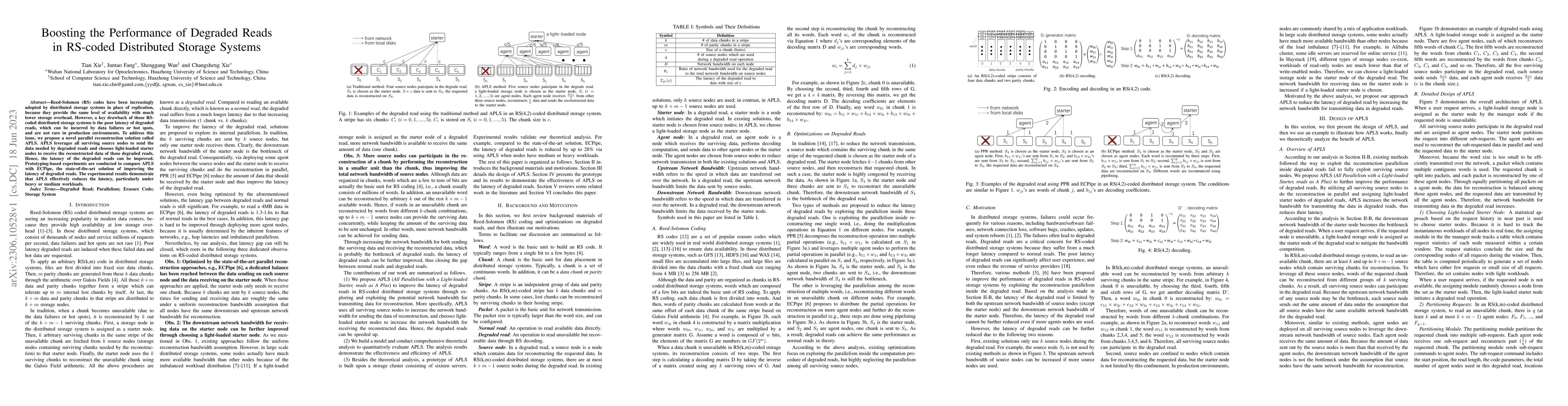 Thumbnail for Boosting the Performance of Degraded Reads in RS-coded Distributed
  Storage Systems