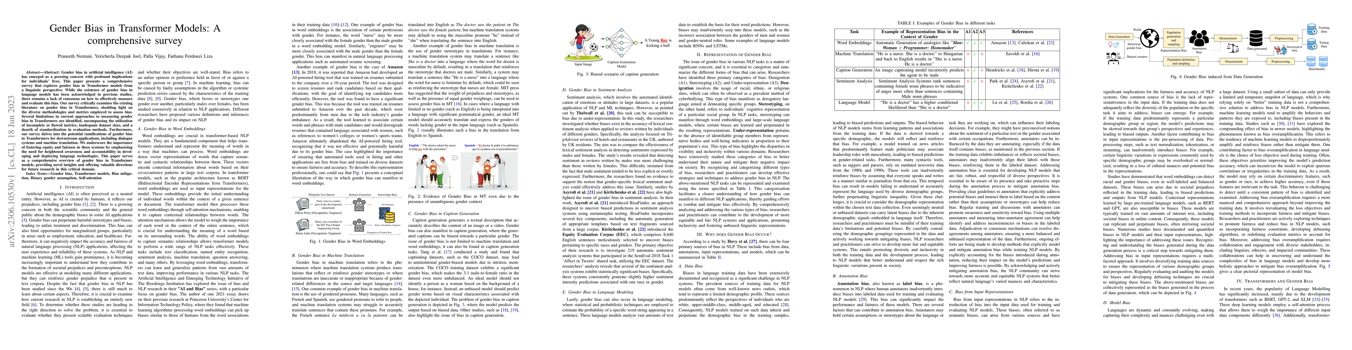 Thumbnail for Gender Bias in Transformer Models: A comprehensive survey