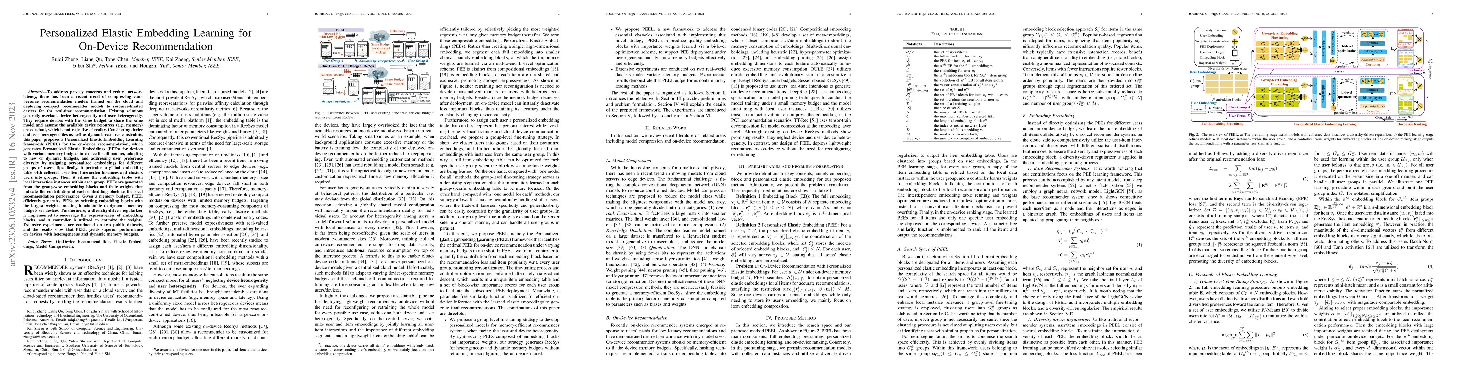 Thumbnail for Personalized Elastic Embedding Learning for On-Device Recommendation