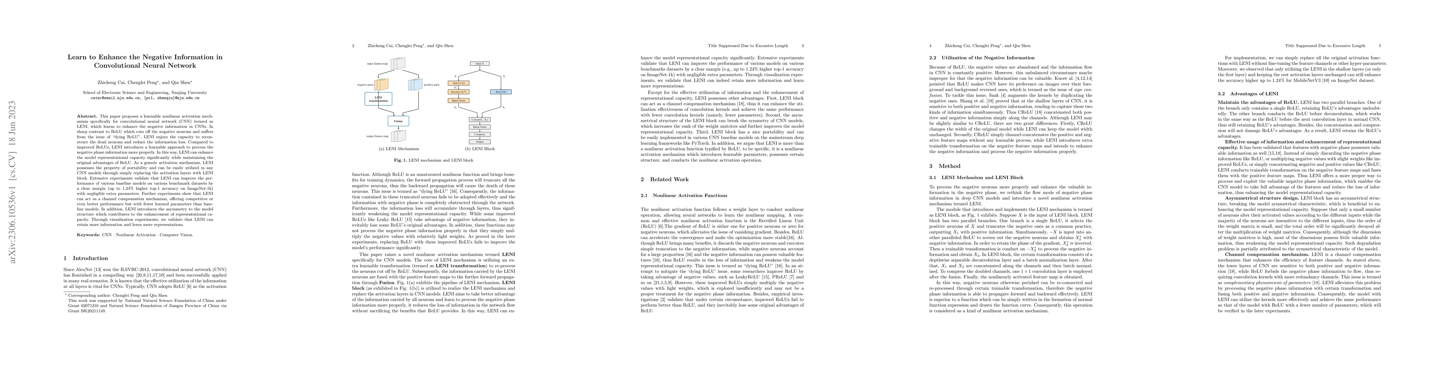 Thumbnail for Learn to Enhance the Negative Information in Convolutional Neural
  Network