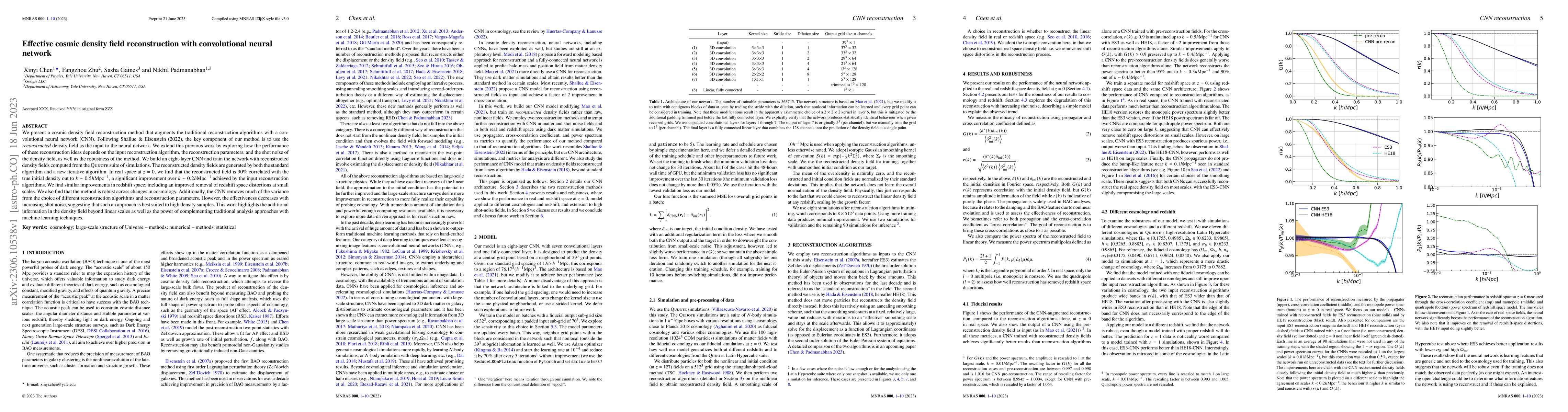 Thumbnail for Effective cosmic density field reconstruction with convolutional neural
  network