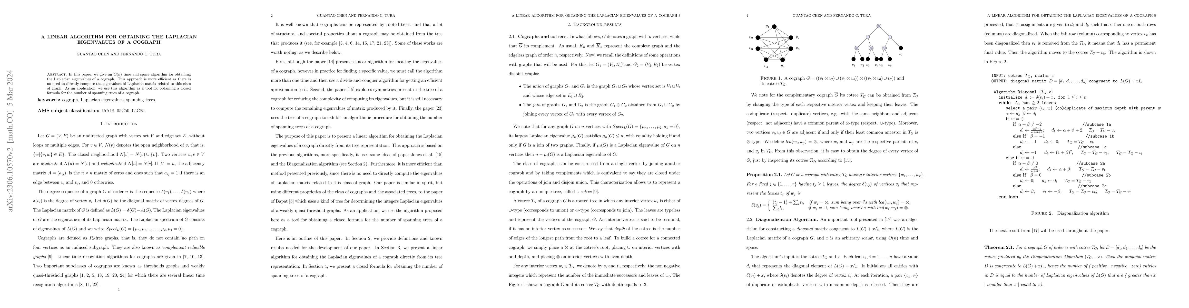 Thumbnail for A linear algorithm for obtaining the Laplacian eigenvalues of a cograph