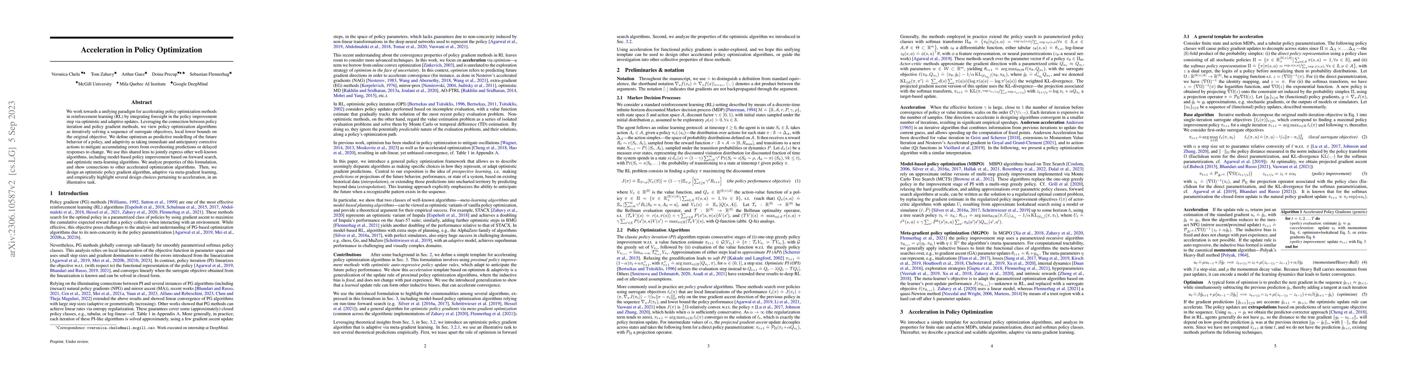 Thumbnail for Acceleration in Policy Optimization