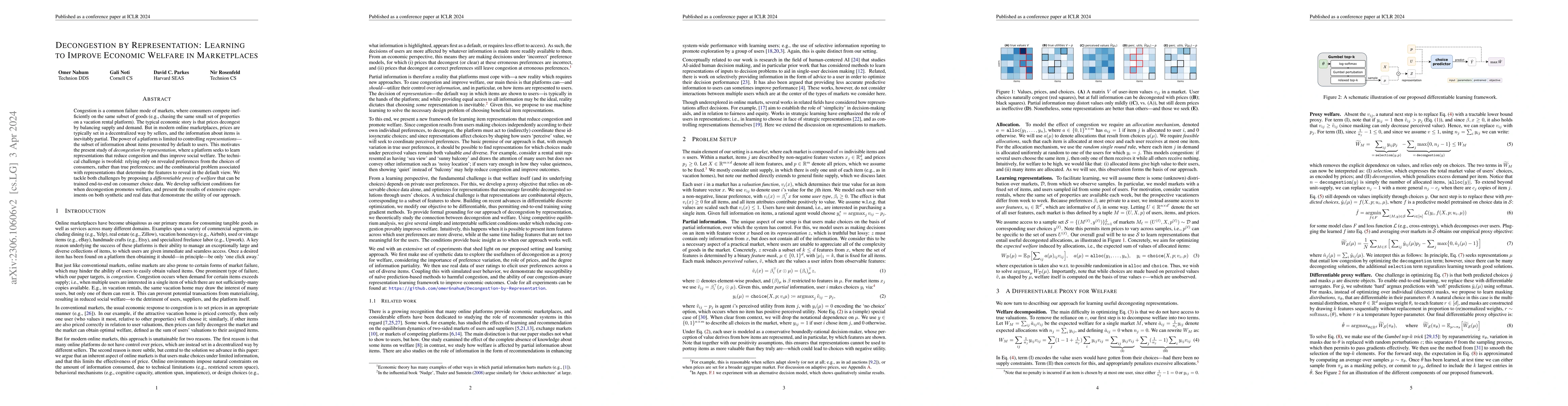Thumbnail for Decongestion by Representation: Learning to Improve Economic Welfare in
  Marketplaces