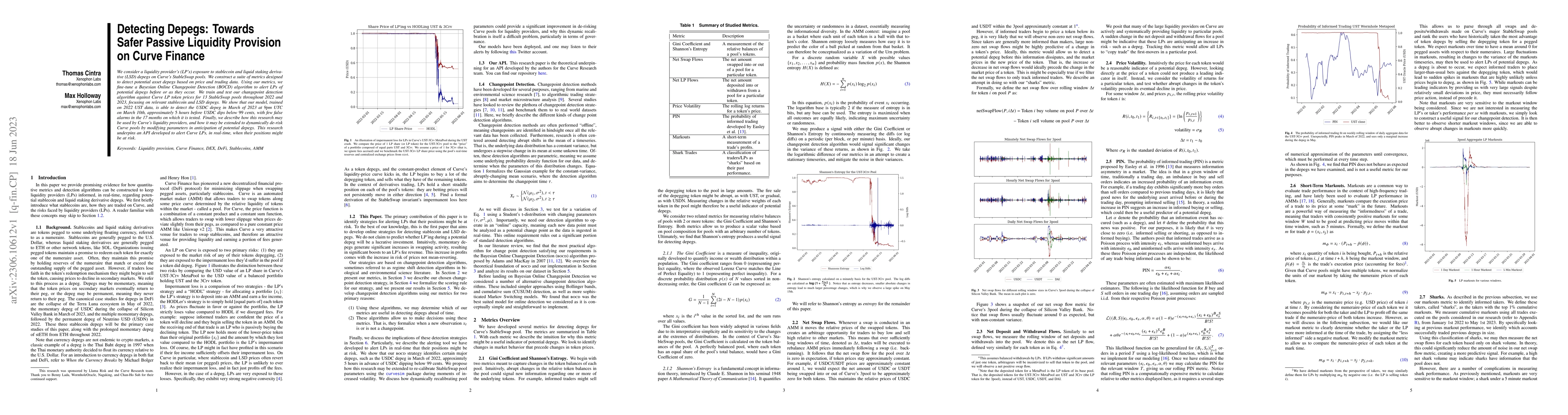 Thumbnail for Detecting Depegs: Towards Safer Passive Liquidity Provision on Curve
  Finance